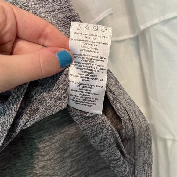 Danskin Performance Heather Gray V Neck Shirt - Size XL - Picture 6 of 8